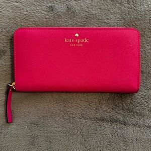 Kate Spade Vibrant Pink Zip Wallet